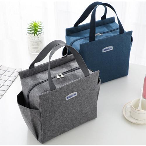 Simplicity Lunch Bag Office Worker Thicken Thermal Pouch Student Waterproof Cooler Handbag Picnic Food Organize Storage Supplies