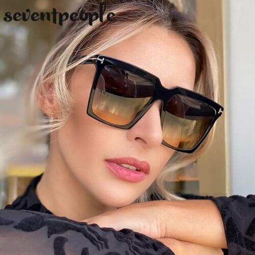 Square Sunglasses Women Men 2021 Luxury Brand Retro Sun Glasses For Female Trendy Oversized Очки Женские UV400 Hot Sale