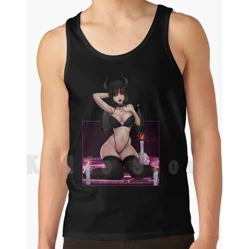Succubus Girl tank tops vest sleeveless Waifu Anime Girls Ecchi Hentai Rule 34 Succubus Succubus Girl