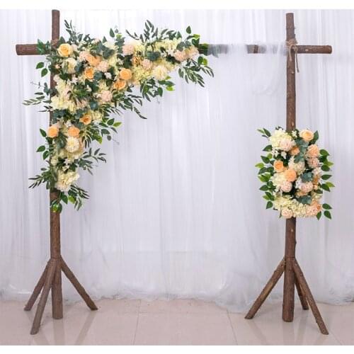 Wedding Decoration Centerpieces Triangular Flower Row Arch Background Decor Party DIY Rose Hydrangea Flower Arrangement