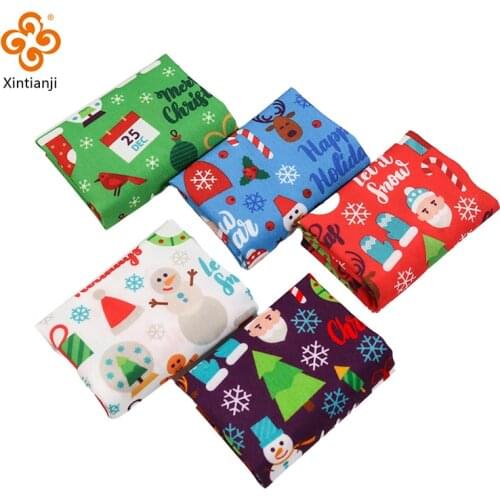 25X25cm Santa Claus Snowman Decoration Fabric DIY Patchwork Set Printed Quilting Fabric Needlework DIY Handmade Accessories
