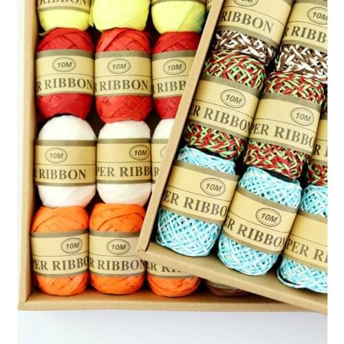 Bocheng DIY Wrapping Twine Rope Twisted Paper Braided Rope 8 Colors 10M Raffia Craft Thread Scrapbooks Invitation Flower Decor