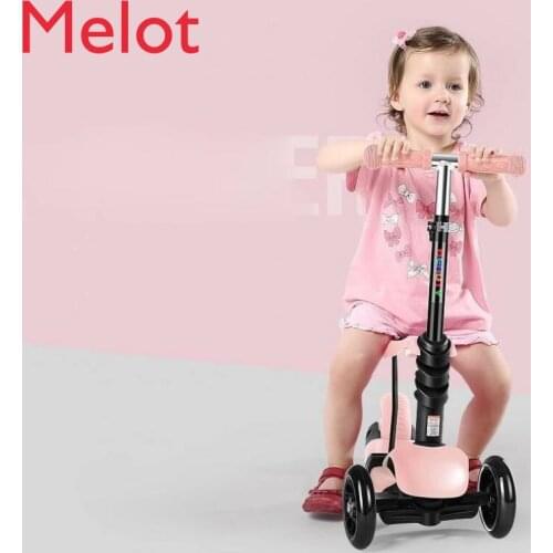 High-End Luxury Childrens Scooter Can Sit Flash Music Slippery Tricycle Luge Cute Babys Toy Car