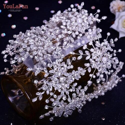 YouLaPan HP389 Fashion Headdress Handmade Bridal Jewelry Hair Ornaments Diamond Headwear Wedding Hair Accessories for Women 2021