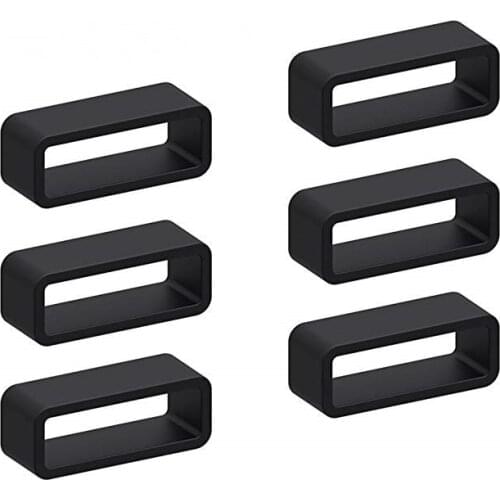 6pcs Black Silicone Watch Strap Loop Replacement Watch Band Retaining Loop Hoop Rubber Retainer Holder Keeper Waterproof 20 22mm