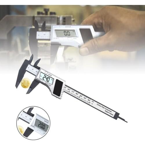 0-150mm Plastic Electronic Digital Vernier Caliper 2 Power Supply Solar/Battery Home Electronic Measuring Ruler Measuring Tools