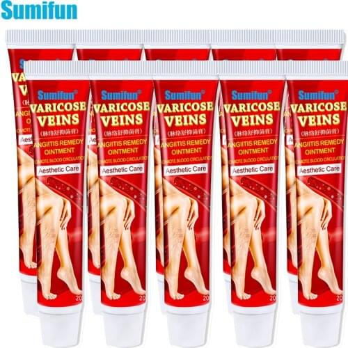 Sumifun 10 PCS Varicose Veins Treatment Cream Original Vasculitis Phlebitis Spider Pain Relief Ointment Medical Plaster P1149