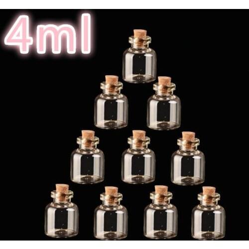 1000PCS 22*28mm 4ml Mini Clear Glass Bottles Vials Jars with Cork Stopper DIY Wedding Home Decor Storage Jars Glass Bottle Jars