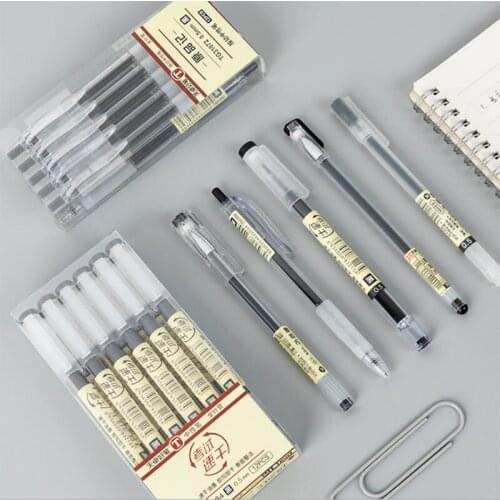 12pcs/set 0.35mm 0.5mm Simple STYLE gel pen Black ink for student writing creative Neutral Pen Press School Supplies kawaii