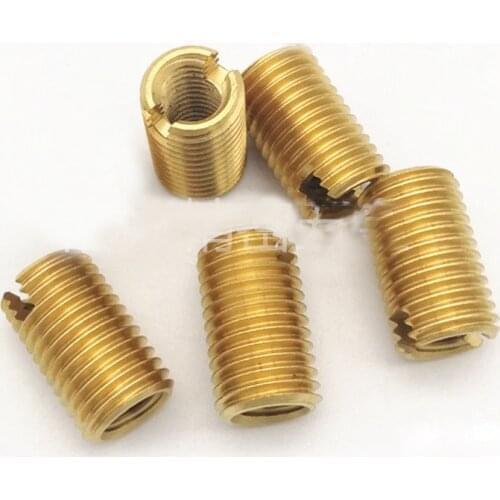 2Pcs M6 M8 M10 Brass Slotted Threaded Sleeve Internal External Tooth Screw Thread Nut Sleeves