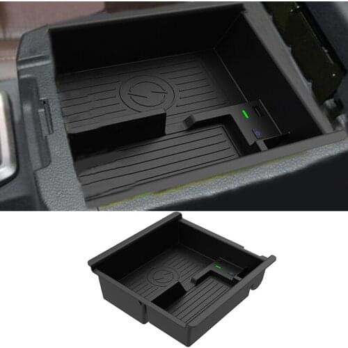 Car QI wireless charger phone charger armrest box charging case charging holder for Toyota Tacoma 2016-2020 accessories