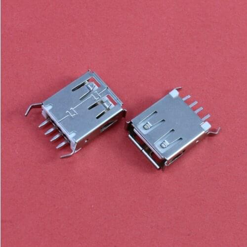 ChengHaoRan 1Piece USB 2.0 jack A Type USB Connector Female Socket Bent Feet 180degree DIP (H=13.0mm)