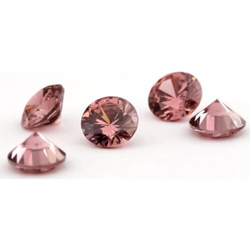 3~10mm Rhodolite Color Wholesale 5A CZ Stone Brilliant Round Cut Cubic Zirconia For Sale