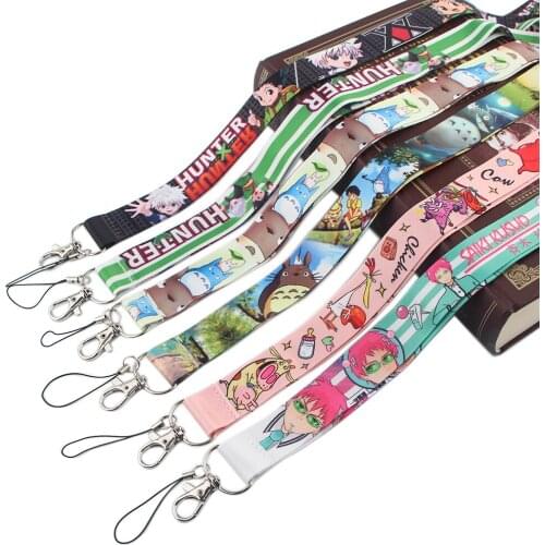 JY284 Anime Full-time hunter Lanyards for Key Neck Strap Cartoon Cat lanyard card Holder Keychain Badge Holder DIY Hang Rope