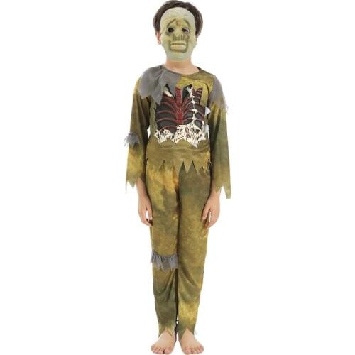 Snailify Boys Bone Zombie Costume Halloween Costume For Kids Creeper Swamp Marsh horror Zombie Costume Child