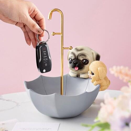 Creative Animal Storage Tank Resin Debris Storage Ornaments Puppy Sculpture Modern Home Decoration Gifts Desk Decoration