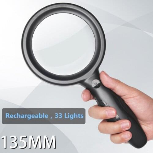 Hot Sale High-definition Charging Handheld Magnifying Glass with LED Light Reading Magnifying Glass for Elderly Children