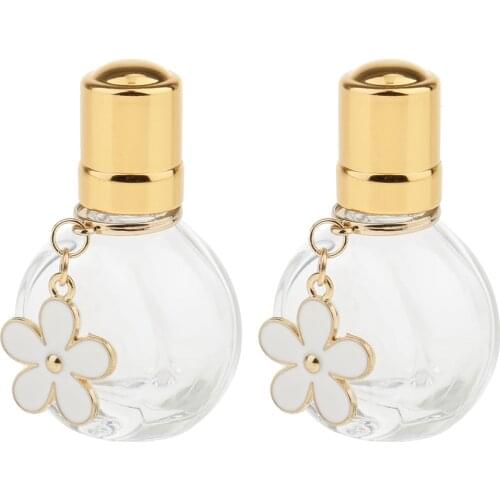 2pcs Mini Perfume Roller Bottles Travel Deodorants Liquid Oils Container Vials