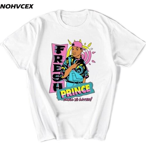 Fashion The Fresh Prince Of Bel Air T Shirt Men 90s Style Will Smith Short Sleeve Cotton Carlton Banks