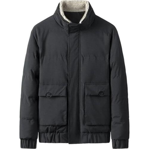 Mens jackets coats patchwork Solid color stand collar design jackets winter fashion parker coat