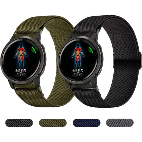 Nylon Solo Loop Strap For Garmin Venu 2 band Fabric Elastic for Garmin Venu Sq vivoactive 3 & 4 move 3 Belt bracelet Watchbands