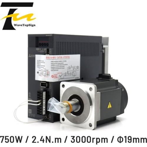 Mitsubishi AC Servo Motor Kits Motor Driver MR-JE-70A and Motor HG-KN73J-S100 750W 2.4NM 3000RPM
