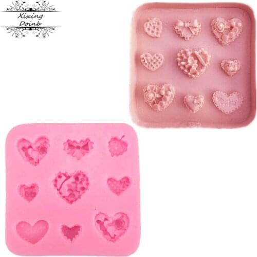 Love shape silicone mold heart baking tool cake decoration chocolate fudge mold