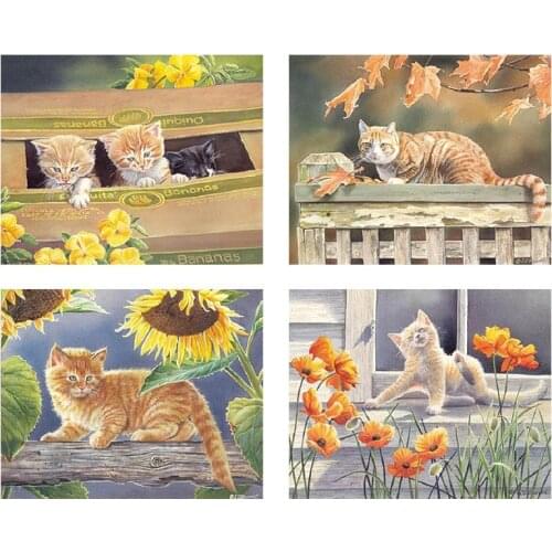Brand New 5D Animal Cat Picture Diamond Painting Cross Stitch Art Full Drill Embroidery Living Room Decoration