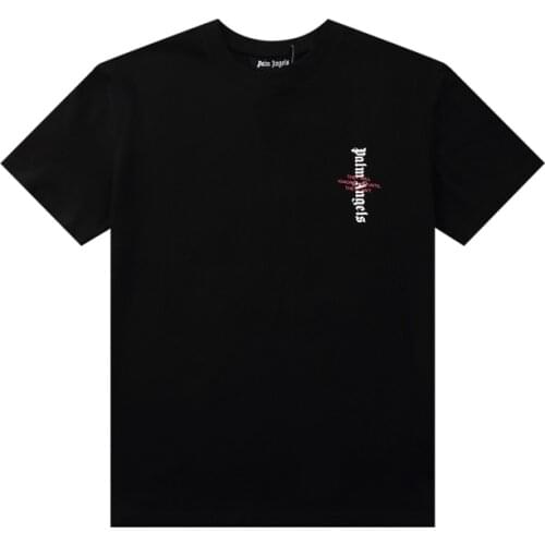 Palm Angels 22SS Letter Logo Loose Casual Round Neck Short Sleeve T-shirt Men Women Lovers Style fashion wild T-shirt