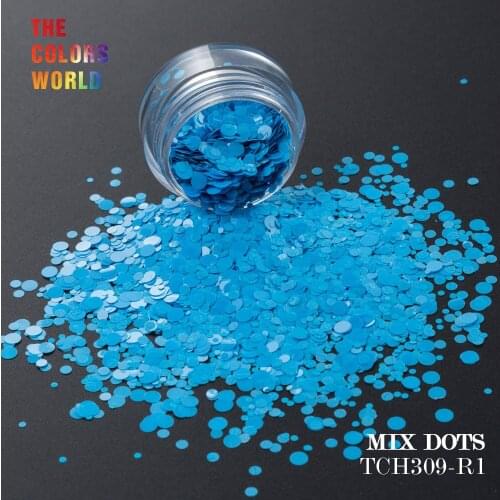 TCT-096 12 Solvent Resistant Matte Colors Mixed size dot shapes Glitter Nail Art Nail Polish DIY Decoration sparkles Manual DIY