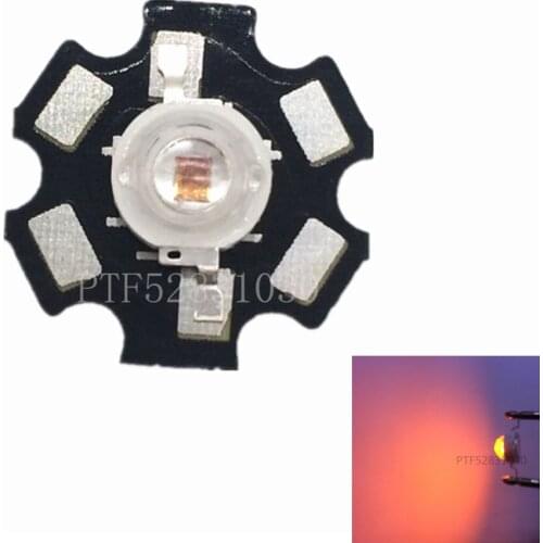 5 10 20 50 100 piezas 1 W 3 W Deep Red 660nm ~ 665nm EPILEDS LED Bombilla parte diodo para la planta crece con 20mm estrella