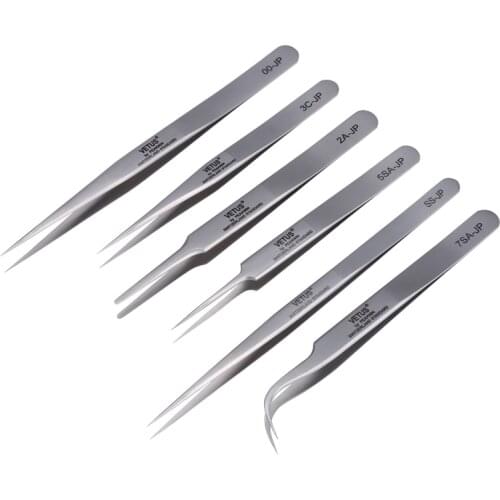 Vetus JP Series Precision Non-magnetic Tweezer Stainless Steel High Hardness 00-JP 7SA-JP Forceps for Mobile Phone Repair Tool