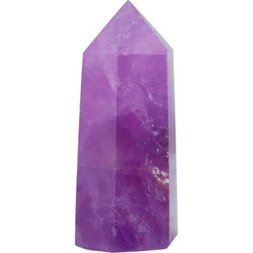 TUMBEELLUWA Natural Purple Amethyst Self Standing 6 Facet Single Point Figurine Sphere Home Decor