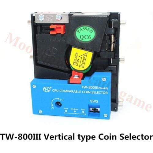TW-800III Vertical Advanced CPU comparable Coin selector arcade game accessories Vertical Coin validator for coin operated Game