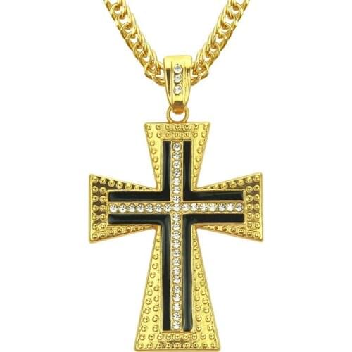 Hot Sale Cross Necklace Men Jewelry Hip-hop exaggerated large size Pendant Necklace Jewelry