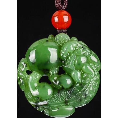 High quality natural green jade pendant handcarved brave troops jade pendants top brand jade jewelry jadeite jade necklace