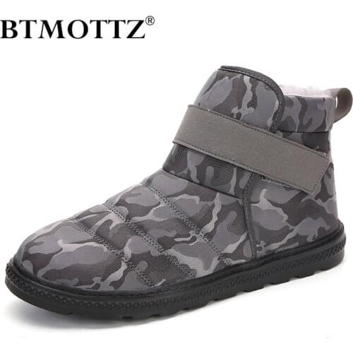 Winter Waterproof Mens Snow Boots Lightweight Mens Sneakers Outdoor Couple Warm Boots Slip On Unisex Ankle Boots Botas Hombre