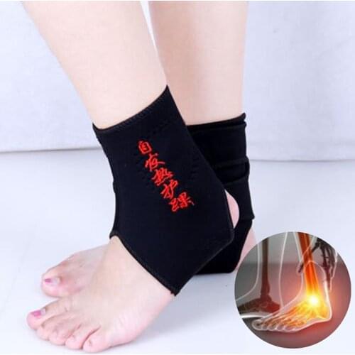 1 Pair Self-heating Ankle Support Guard Adjustable Tourmaline Magnetic Therapy Ankle Brace Pain Relief Compression Foot Straps