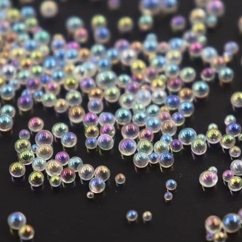 10g/pack 0.4-3mm Glass Mini Bubble Ball Beads Mold UV Epoxy Resin Filling Nail Art DIY Supplies For Jewelry Finding