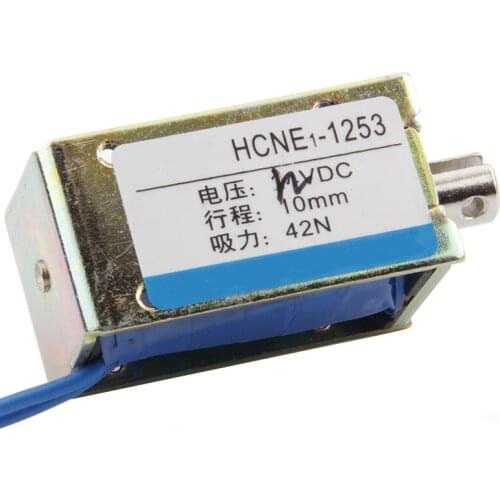 12V 24V 10mm Stroke 4.2kg 42N force Electromagnet Solenoid HCNE1-1253