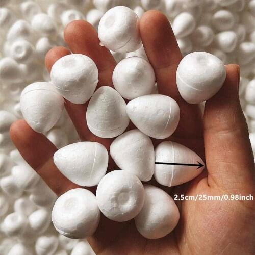 2.5cm 50/60pcs Natural White Styrofoam Balls For DIY And Nylon Stocking Flower Accessories 25mm 0.98inch