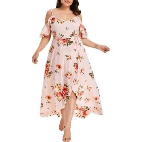 2021 Fashion Womens Dress Floral Print Sexy Short Sleeve Long Plus Size Femininity Commuting Youth Sweet Vestidos De Fiesta