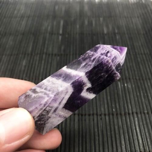 230G Natural Crystal Banded Chevron Amethyst WAND Point Geomancy Natural Quartz Chakra Witch Crystals Decoration