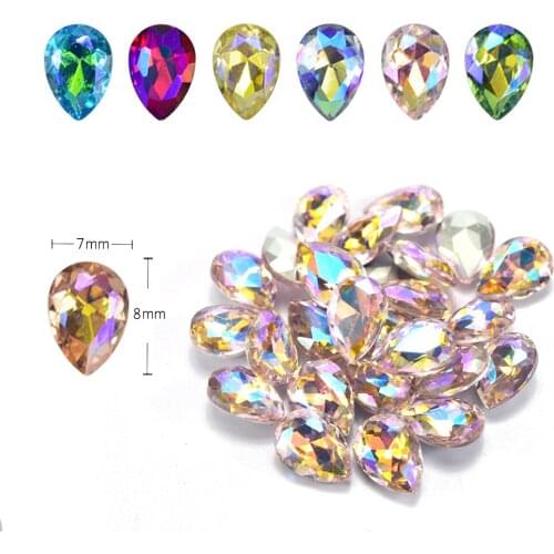 3D Nail Art Rhinestones Shining Color Flame Glass Stone Crystal 3D Design Jewelry Gems Accessories Manicure Decorations