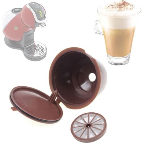 5pcs Coffee Capsule Coffee Filter Cup Reusable Replacement Combination Coffee Filter Cup With Spoon Brush For Dolce Gusto