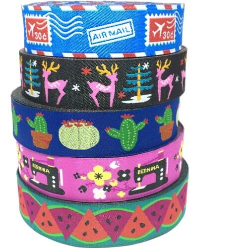 7/8" 22MM 2.2CM 5YARD/SETS Cartoon Dog Chain Jacquard Ribbon Accessories Guitar Belt Backpack Ribbon
