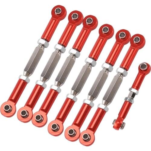 7PCS Adjustable Metal Pull Rod Link Rod Linkage for 1/10 Traxxas Slash 4X4 / 2WD Short Course Car Upgrade Parts
