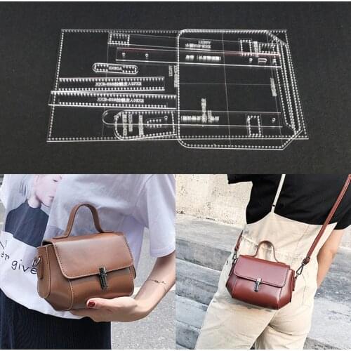 1 Set Acrylic Diy Female Handbag Shoulder Bag Leather Template Diy Leathercraft Tool Accessory Sewing Pattern 9x13x20cm