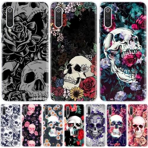 Floral Sugar Skull Flower Silicon Phone Case For Xiaomi Redmi Note 10 9 8 9S 8T 7 6 5 6A 7A 8A 9A 9C Pro Customized Cover Coque