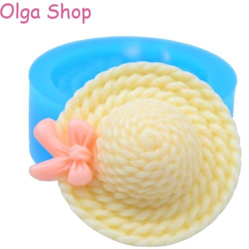 FYL047 30.3mm Girl Hat with Bow Silicone Push Mold for Cake Decoration, Fondant, Jewelry, Chocolate, Resin, Cookie Biscuit Mould